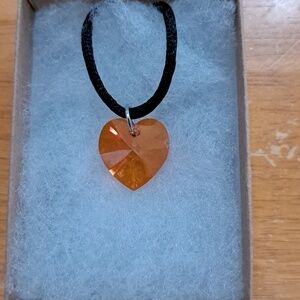 Mango Madness Crystal Heart Necklace